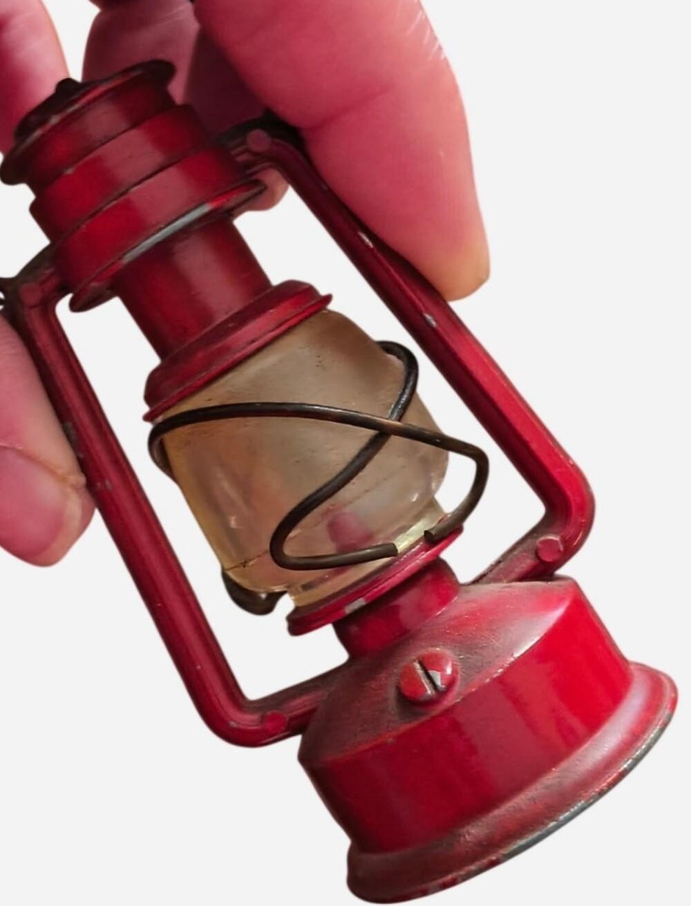 Vintage Red Lantern Pencil Sharpener Die Cast Metal 1970s Novelty Collectible